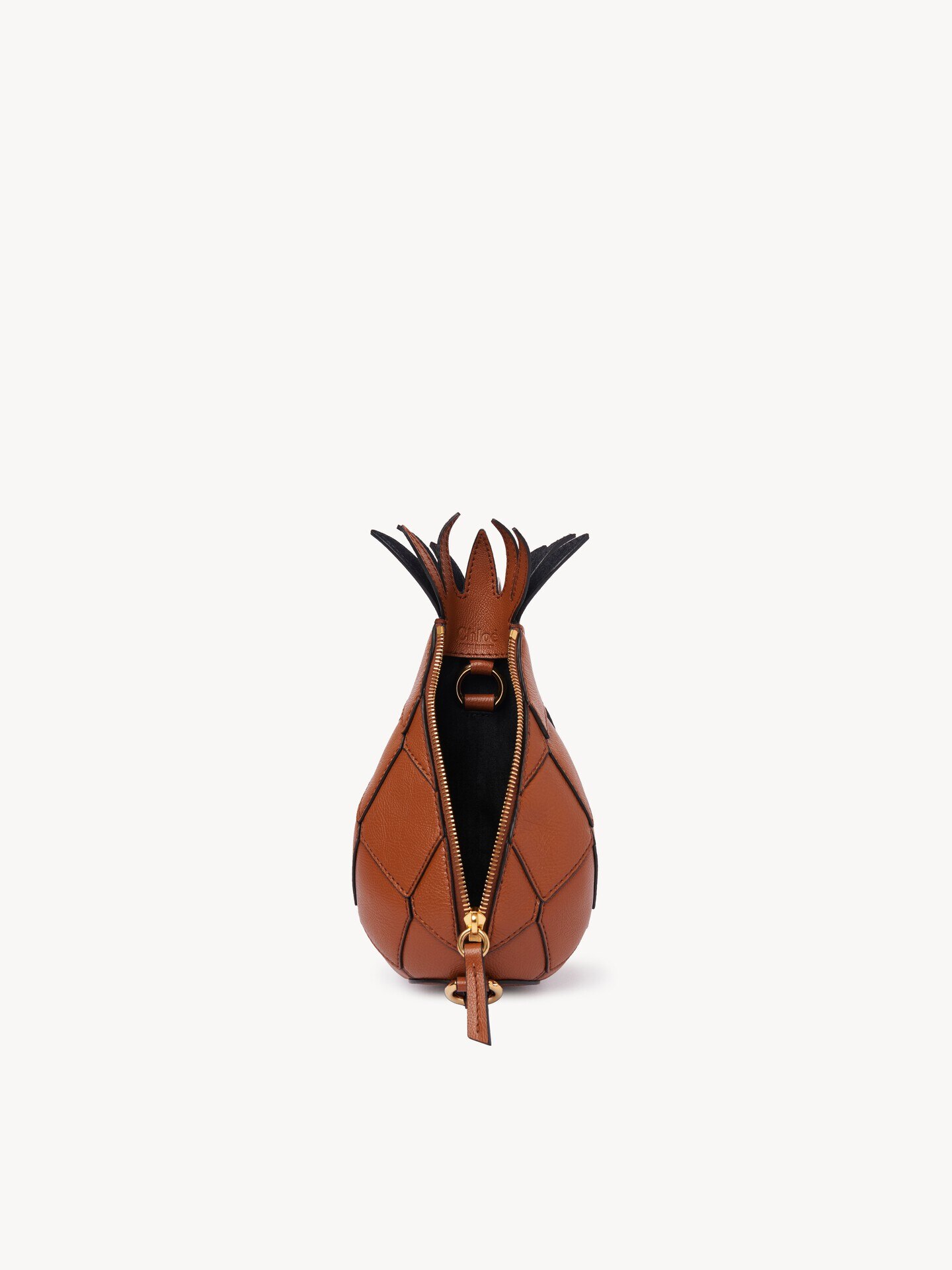 Pineapple shoulder bag in grained leather - 6