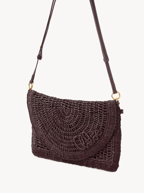 Cartera de mano Summer Banana con correa de rafia