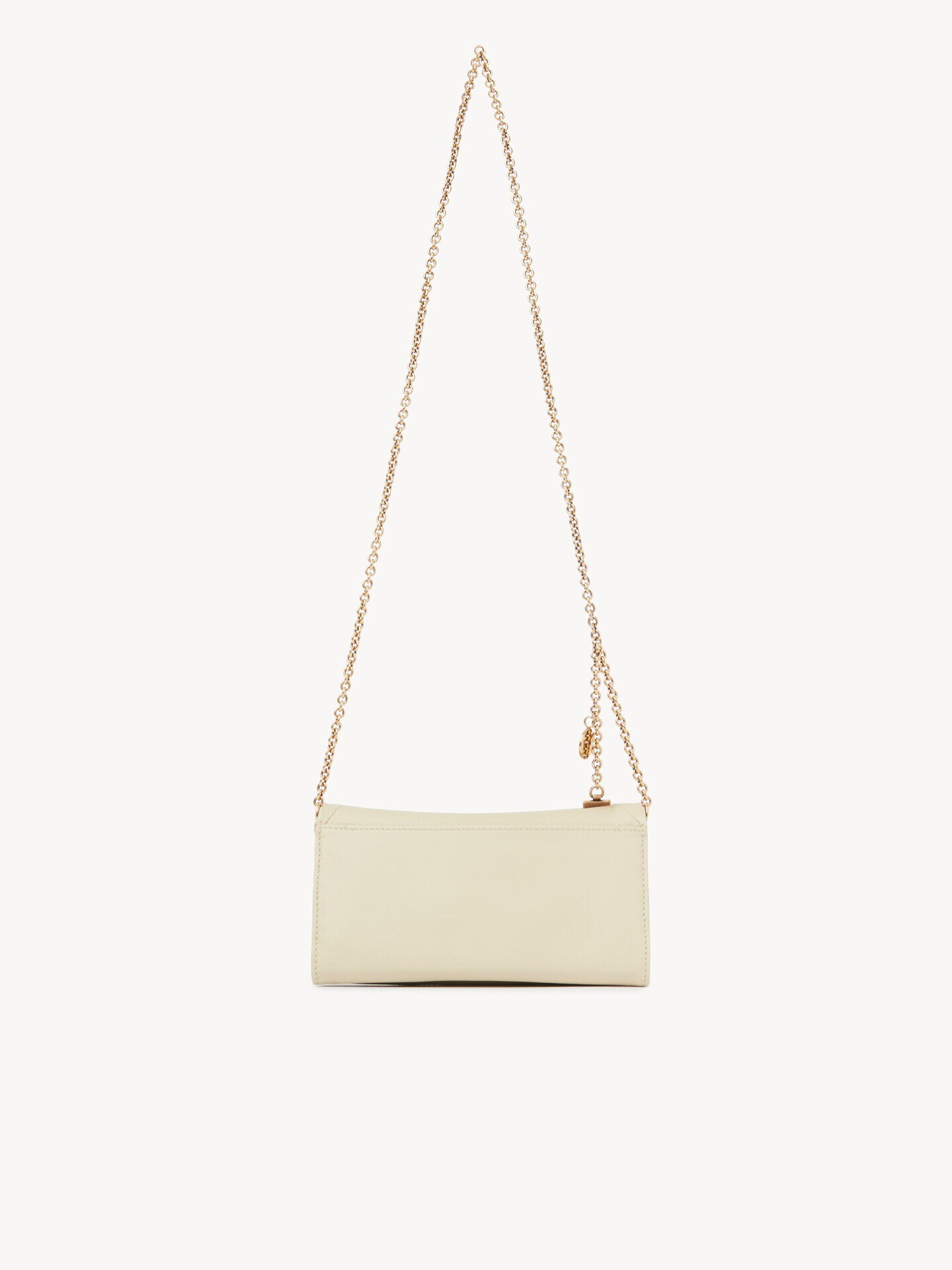 Chloé Spin flap wallet on chain in grained leather - 5