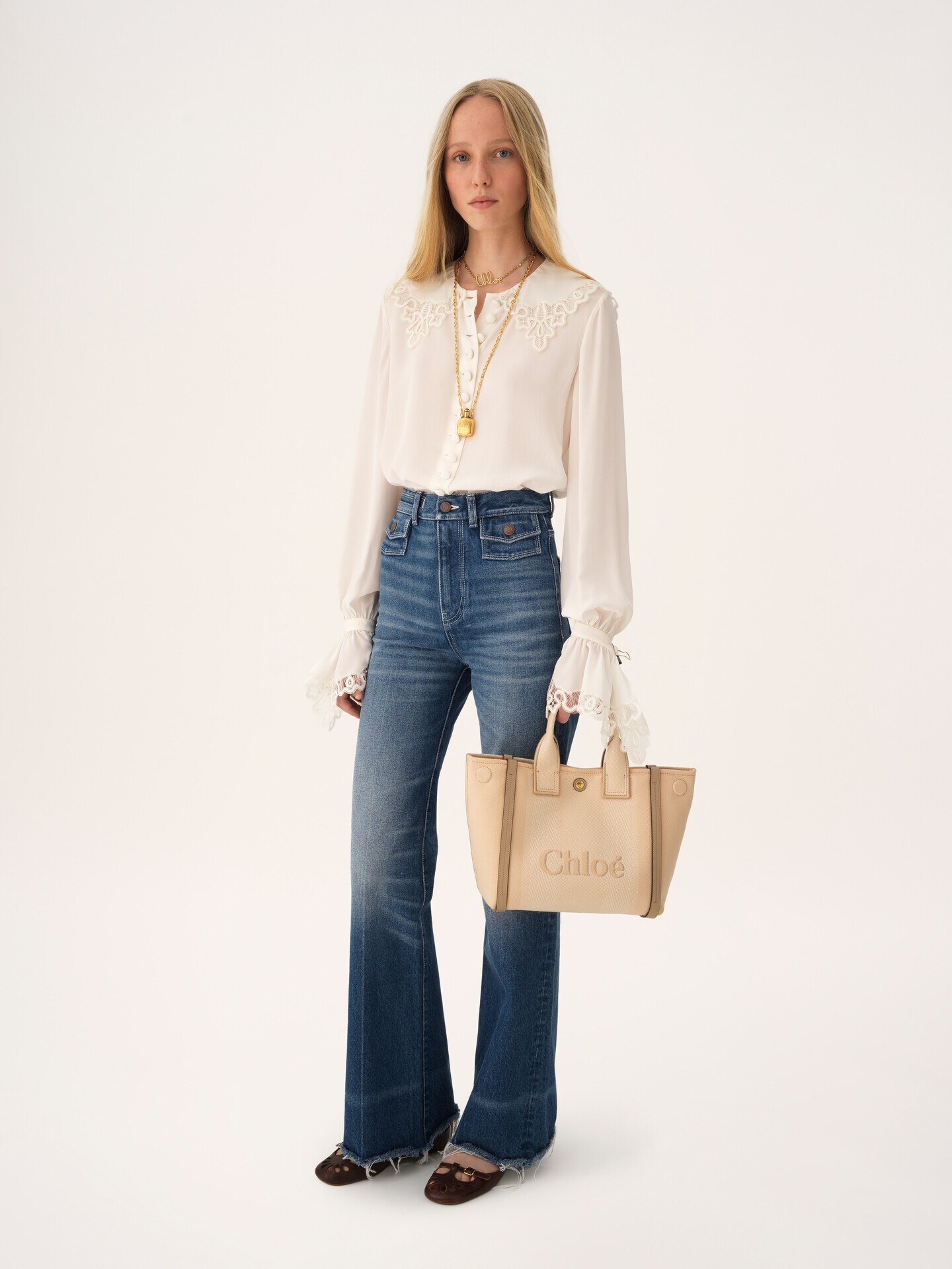 Small Chloé Carry tote bag in canvas - 8