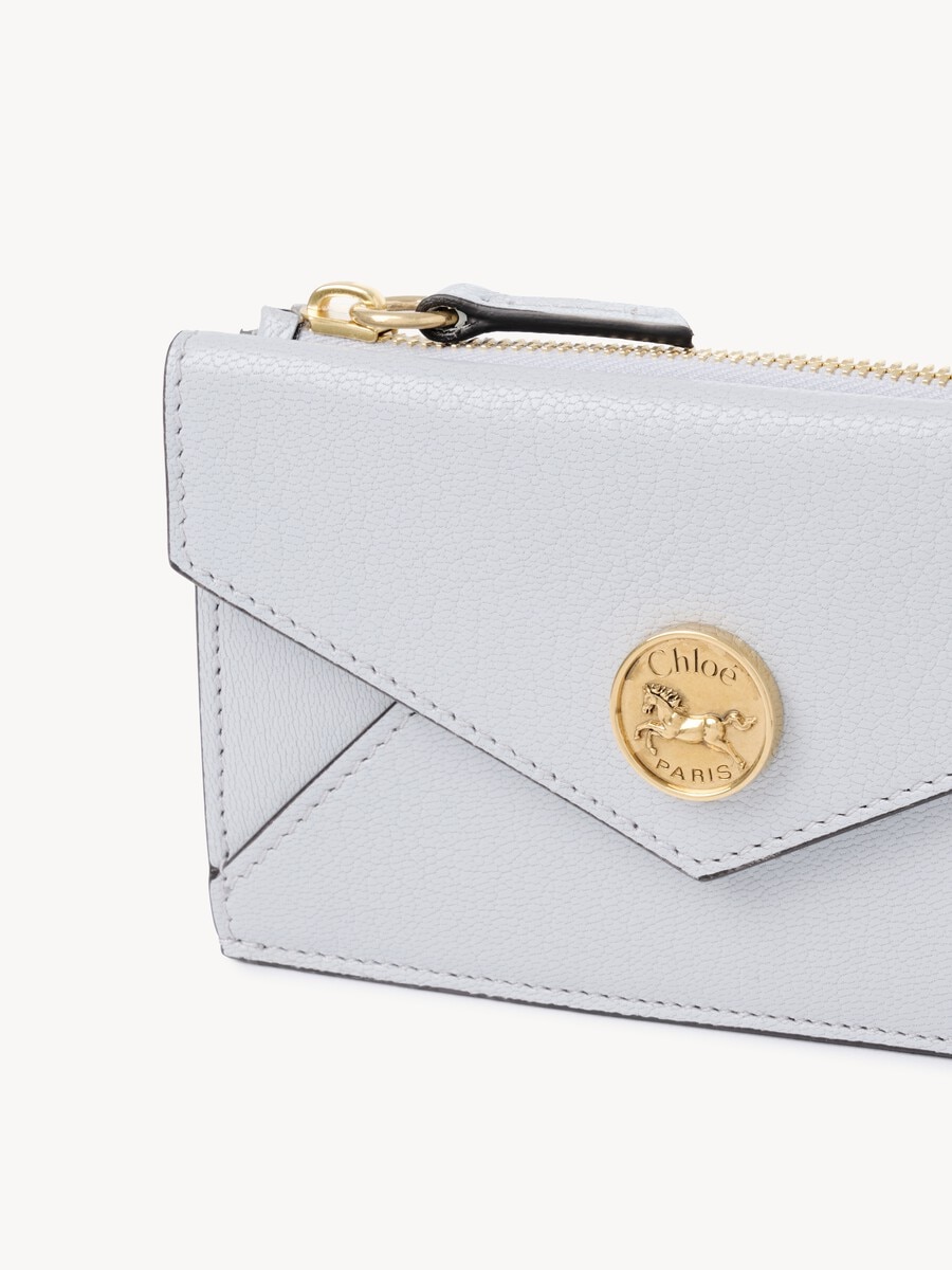 Small Envelope purse with card slots in grained leather - 6