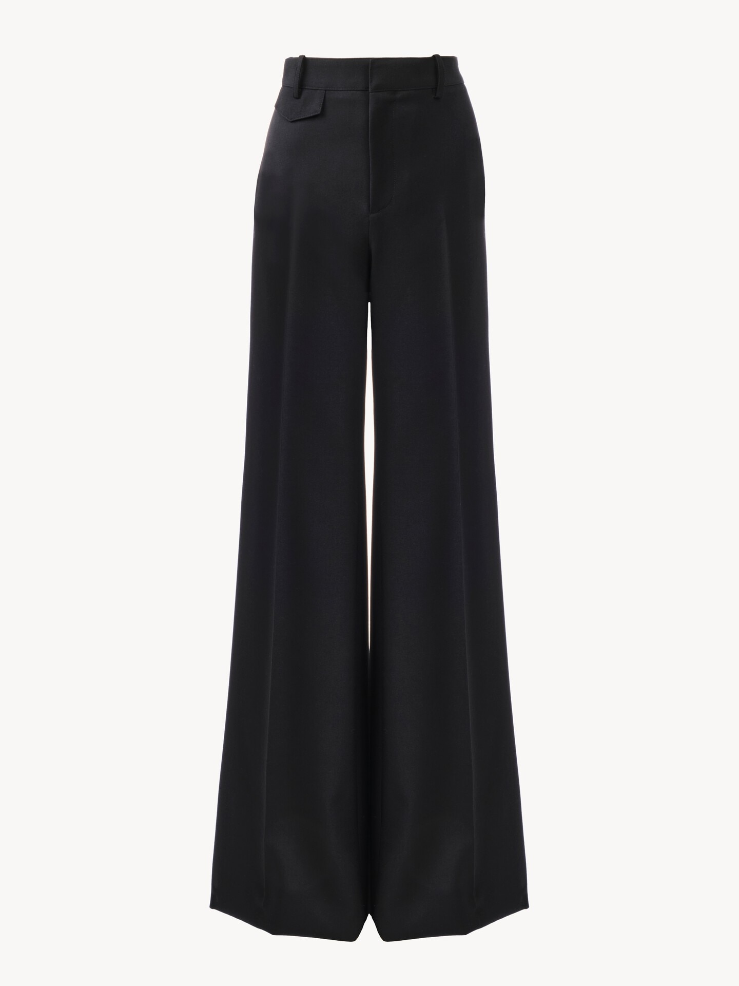 High-rise flared trousers in wool grain de poudre - 2