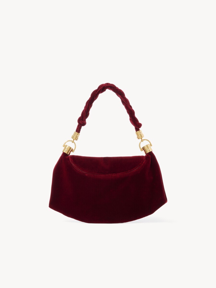 Small Marcie Foulard hobo bag in velvet with studs - 4