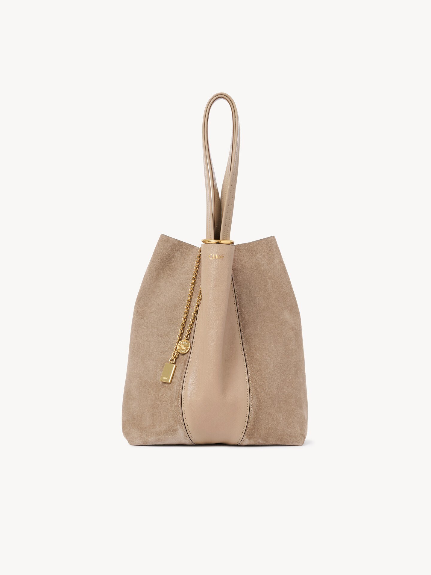 Chlo&eacute; Spin tote bag in grained and suede leather - 2