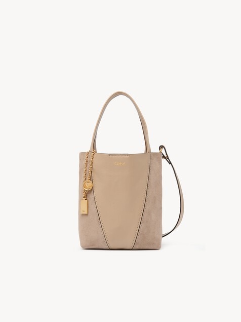 Small Chloé Spin tote bag in grained and suede leather