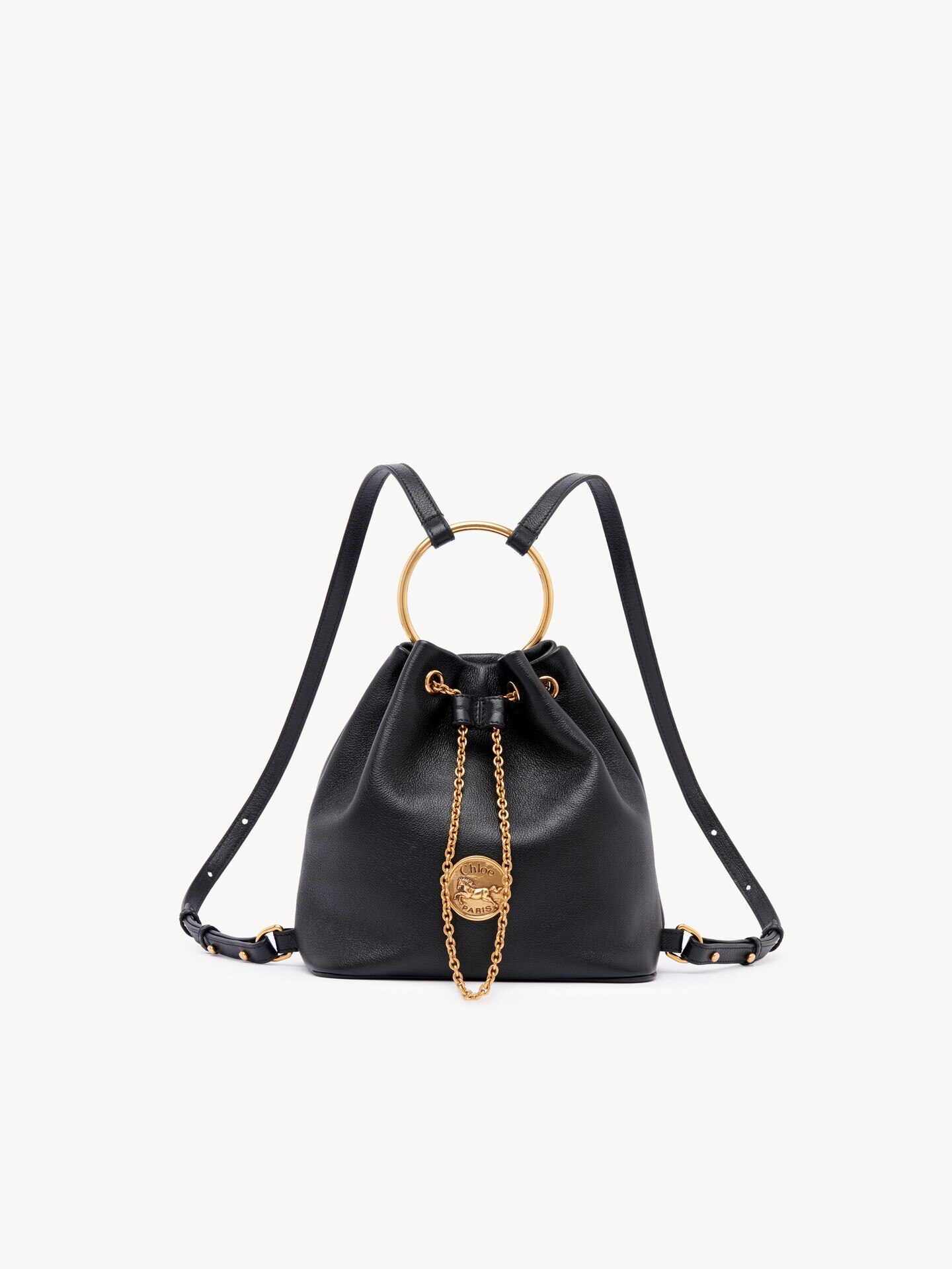Small Bracelet backpack in grained leather - 1
