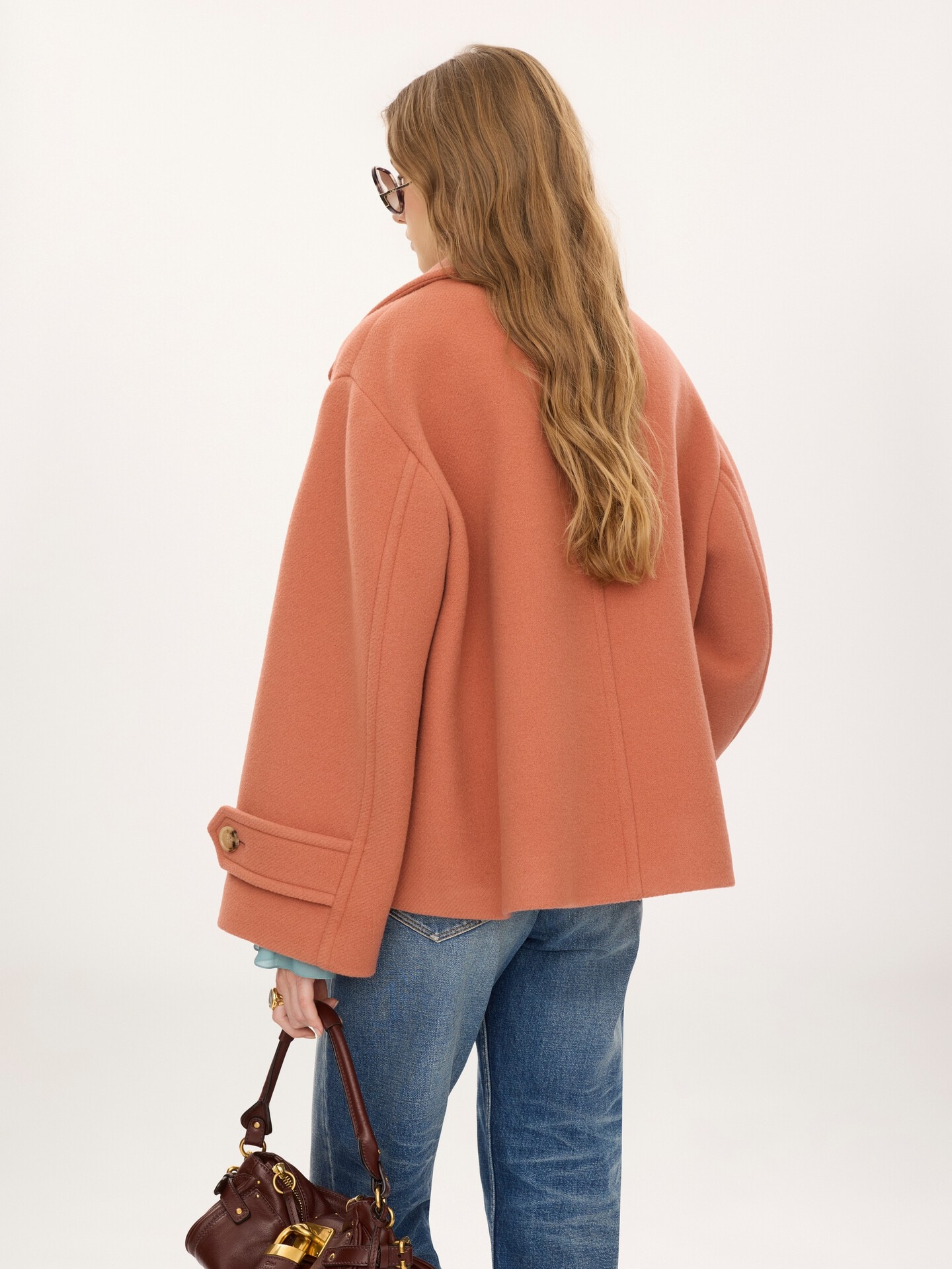 Oversized short coat in wool - 5