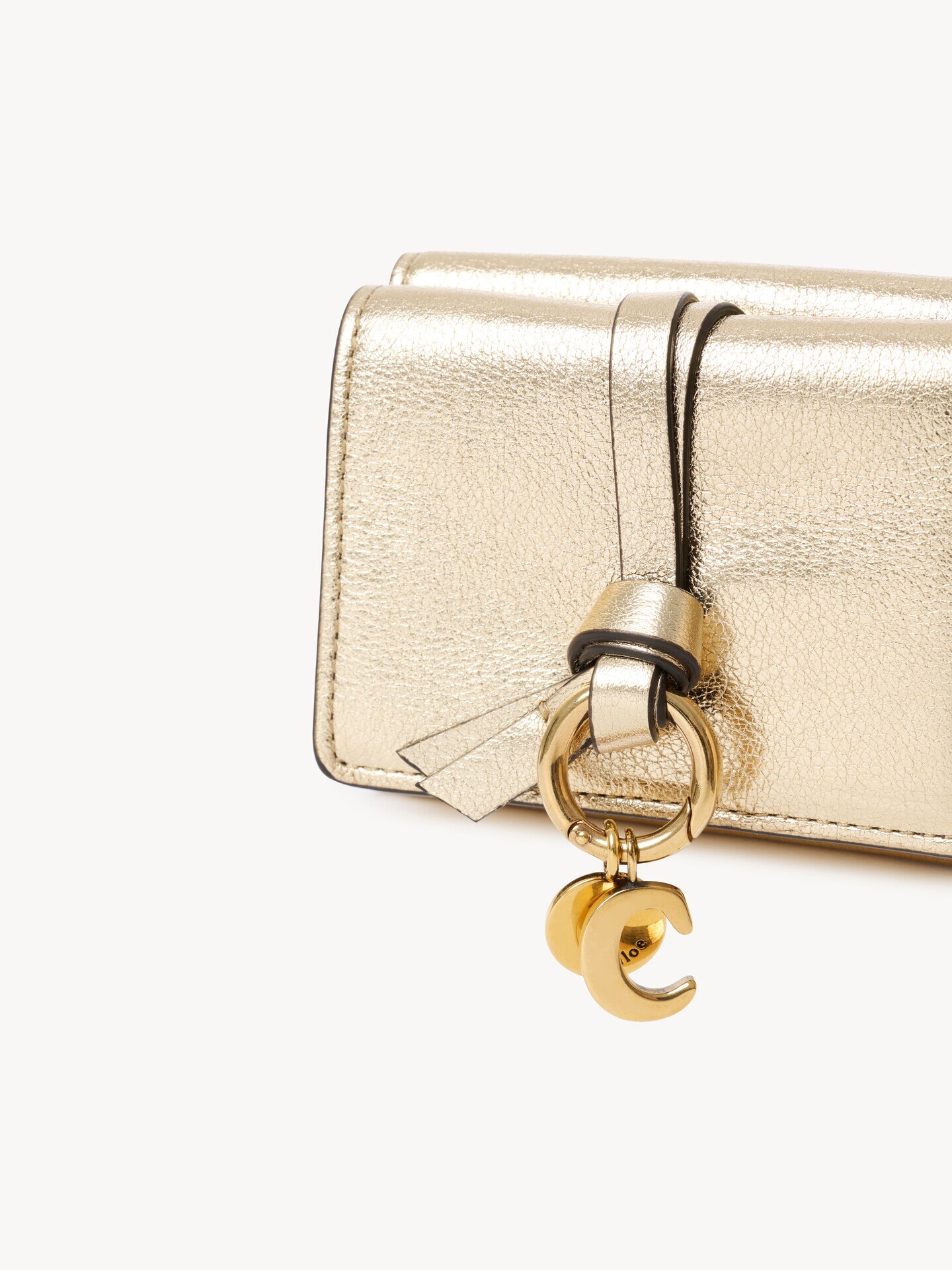 Mini Alphabet tri-fold in metallic leather - 6