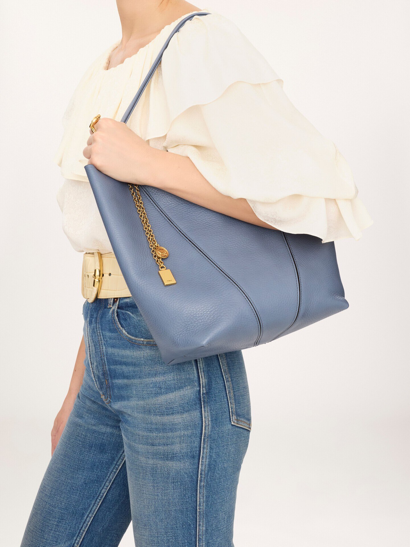 Chlo&eacute; Spin tote bag in grained leather - 4