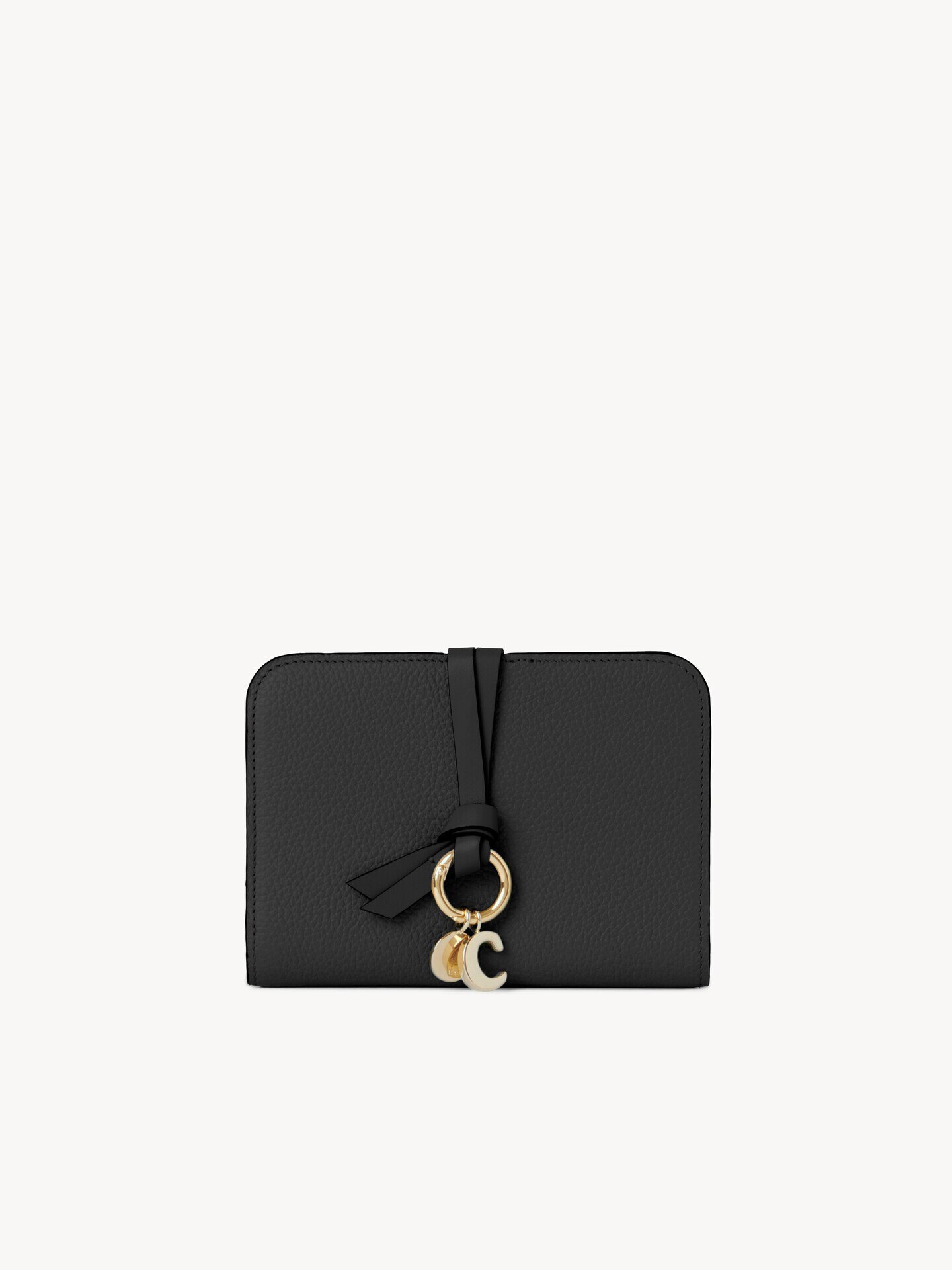 Alphabet bi-fold wallet in grained leather - 1