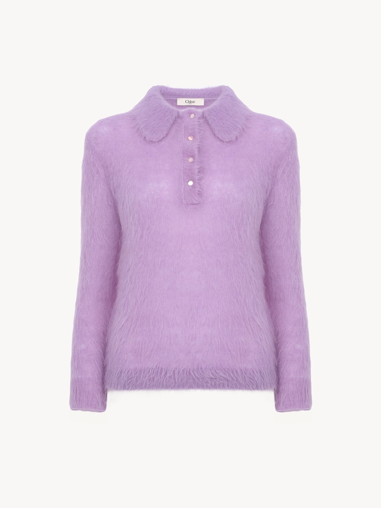 Polo jumper in an alpaca wool-blend knit - 2