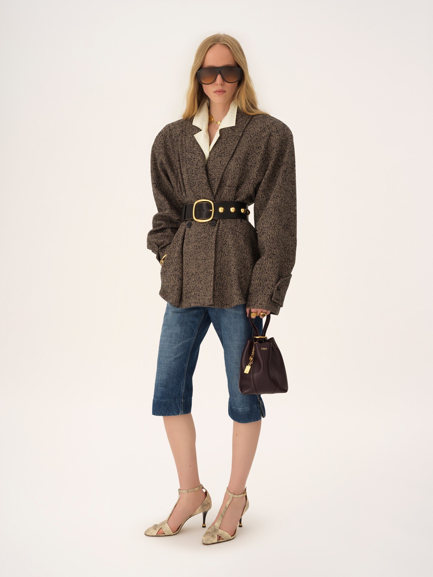 Small Chloé Spin tote bag in grained leather - 7