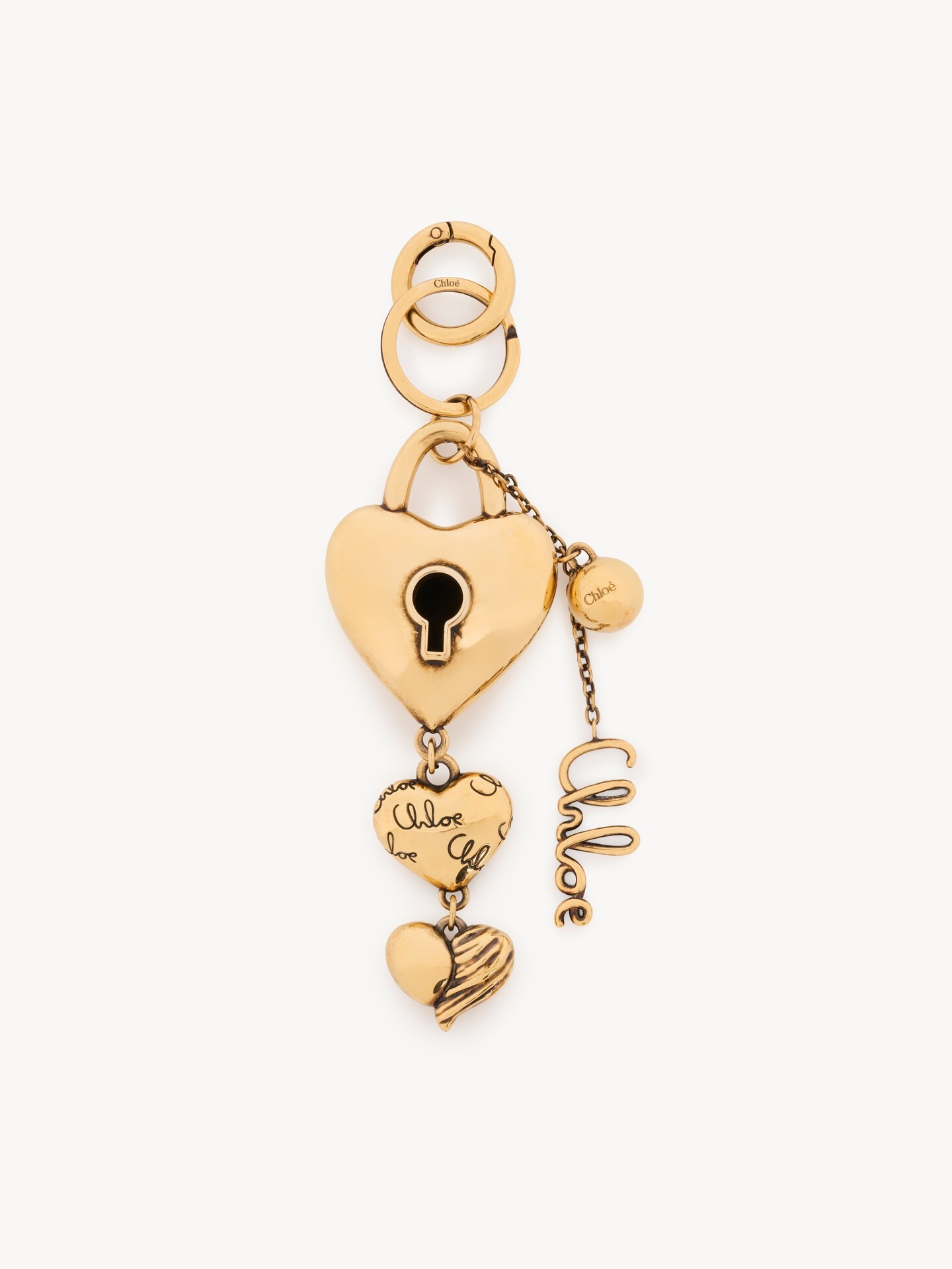 Charm de bolso llavero Chlo&eacute; Symbols Multiple Hearts de cobre - 2