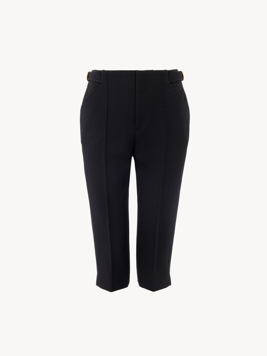 Tailored capri pants in wool cr&ecirc;pe - 1
