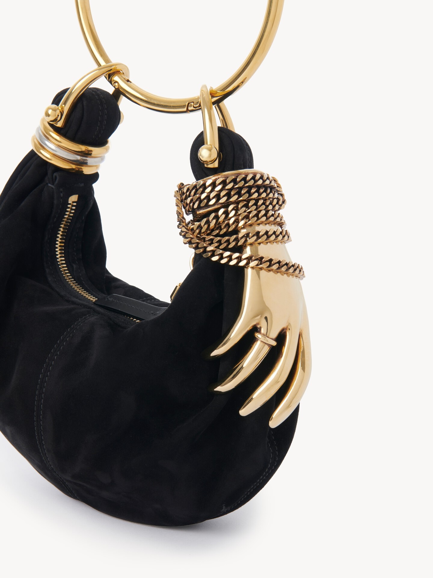 Mini Bracelet Hobo bag in suede leather - 7