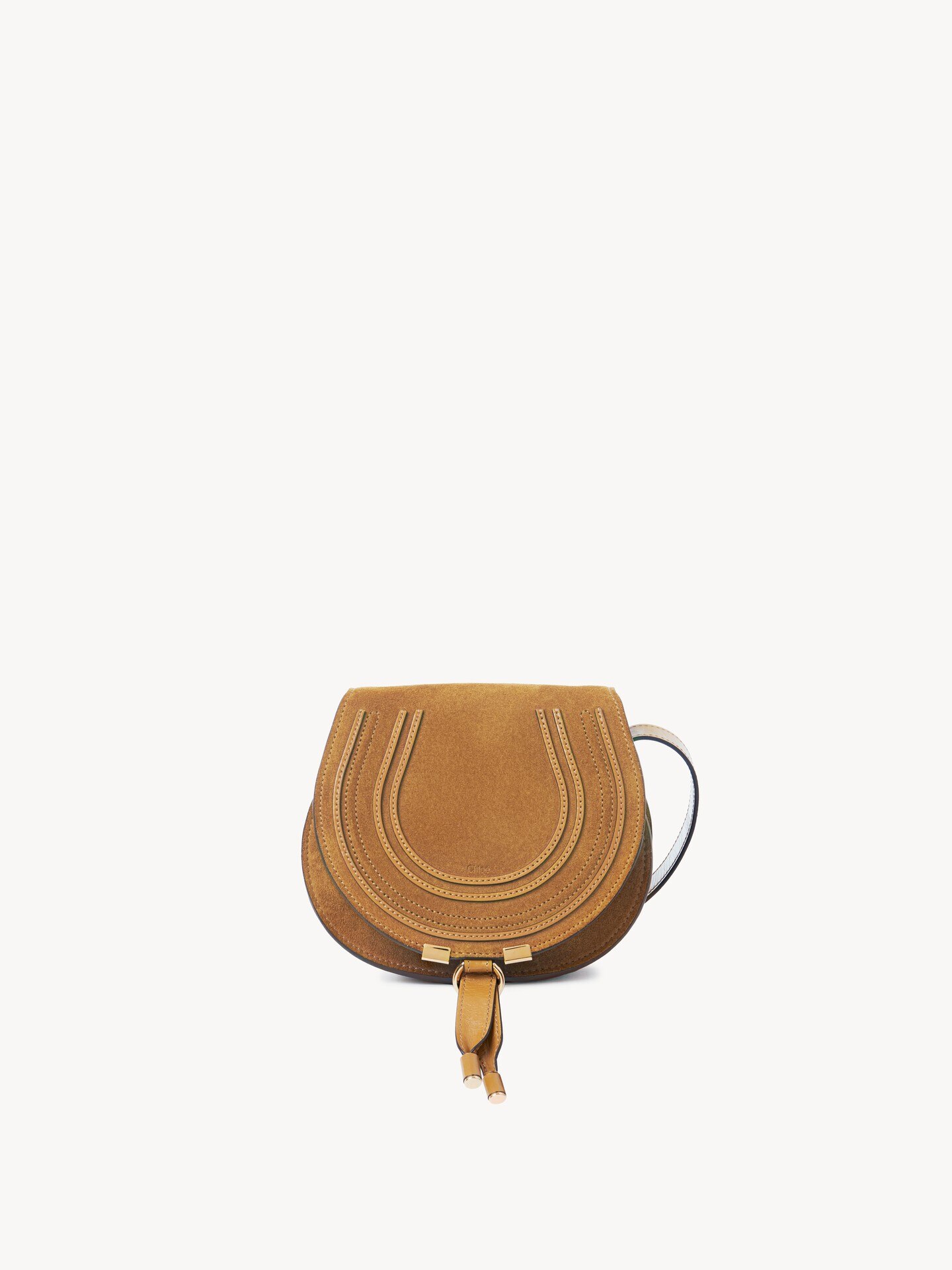Small Marcie saddle bag in suede leather - 2