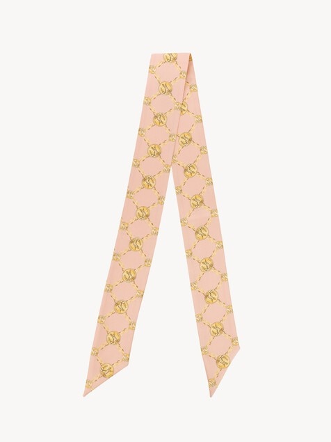 Pa&ntilde;uelo bandeau Chlo&eacute; Horse Medal en twill de seda