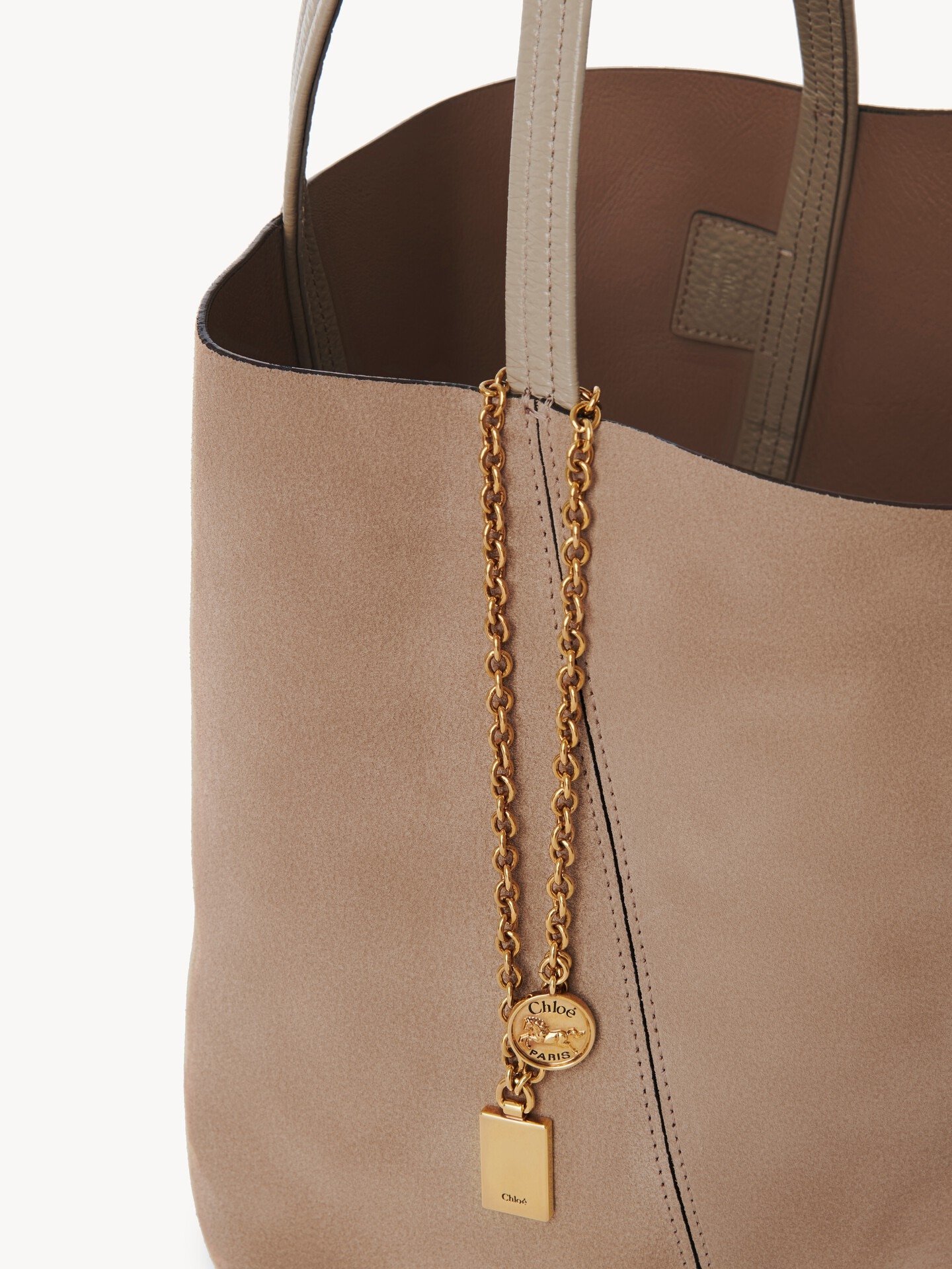 Chloé Spin tote bag in suede leather - 7