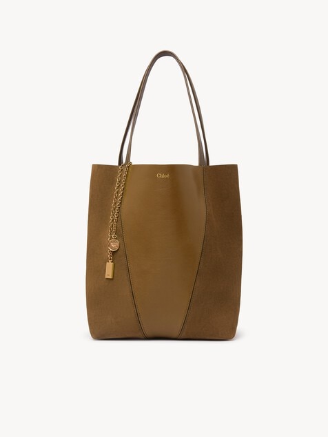 Bolso tote Chlo&eacute; Spin de cuero granulado y ante