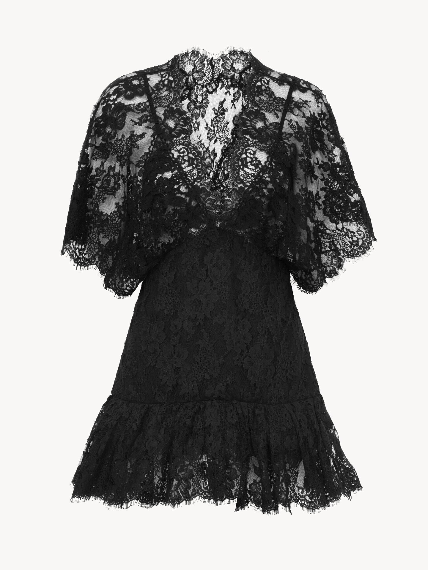 Fitted ruffle top in lace - 2