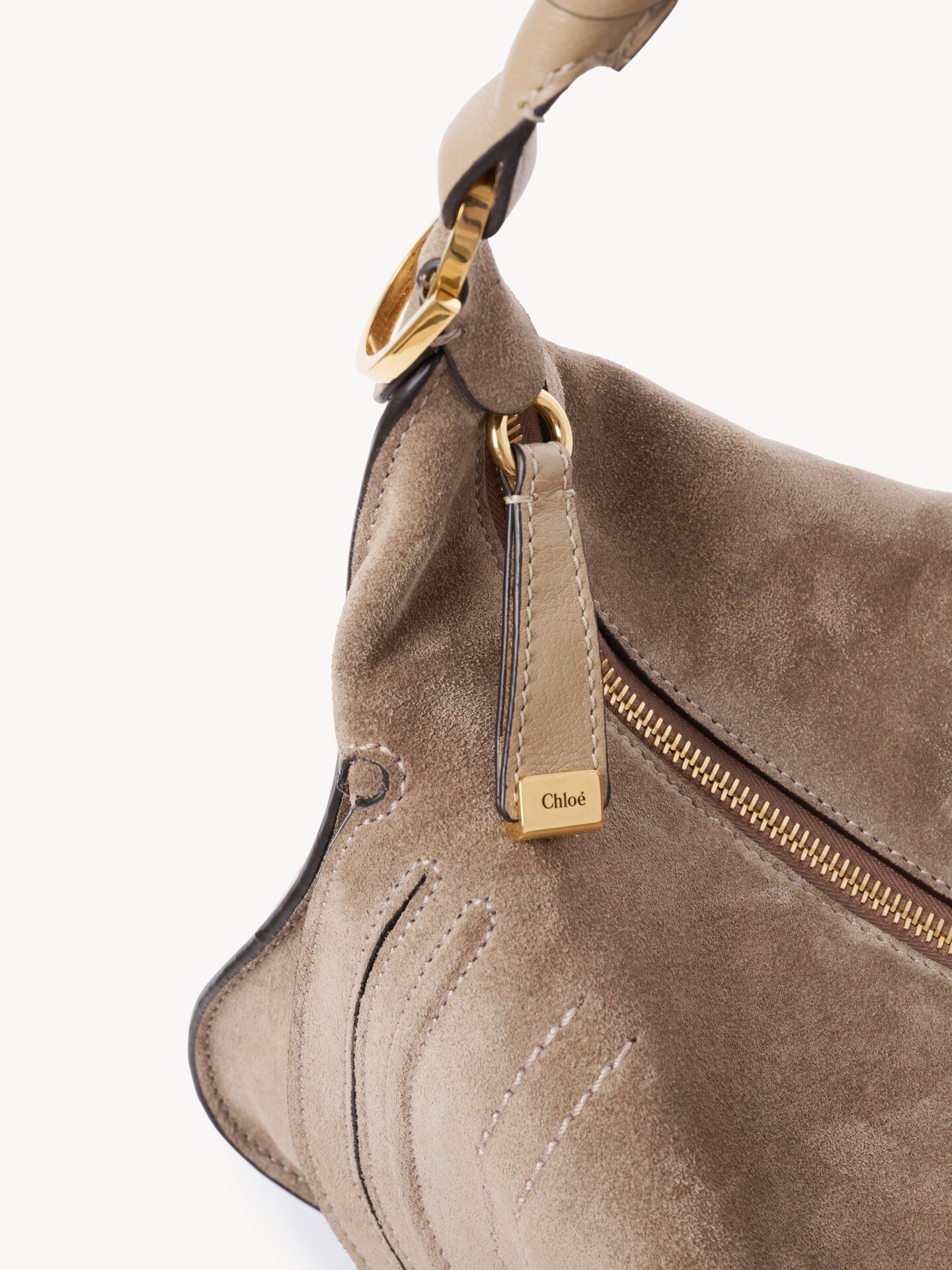Small Marcie shoulder bag in suede leather - 9