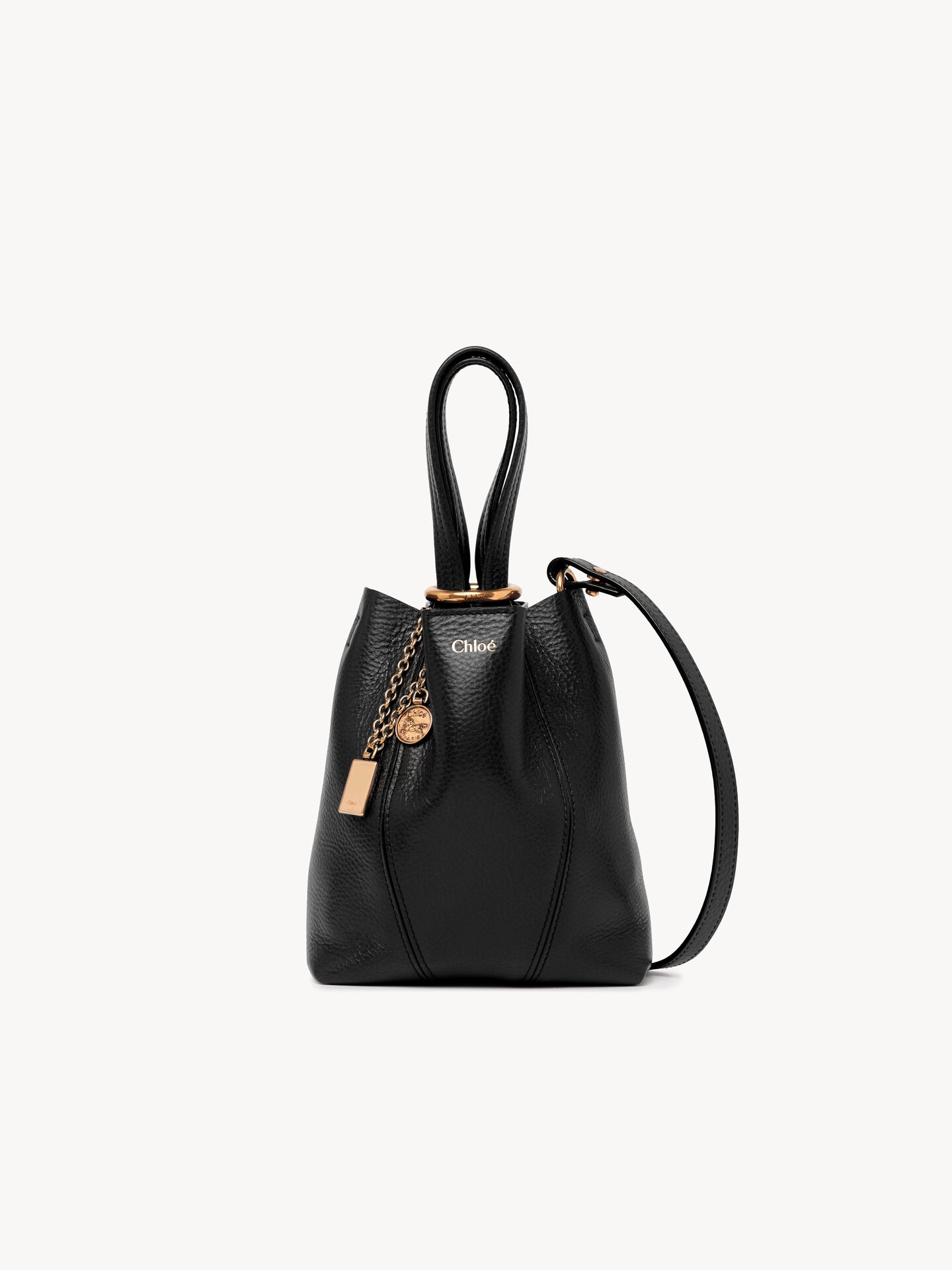 Small Chloé Spin tote bag in grained leather - 2