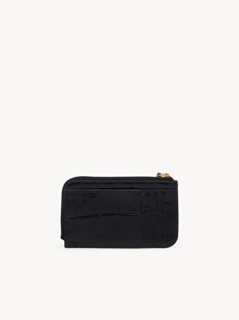 Alphabet wallet in croco-effect leather