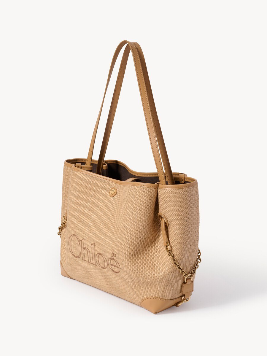 Chlo&eacute; Clover double carry bag in raffia-effect fibers - 4