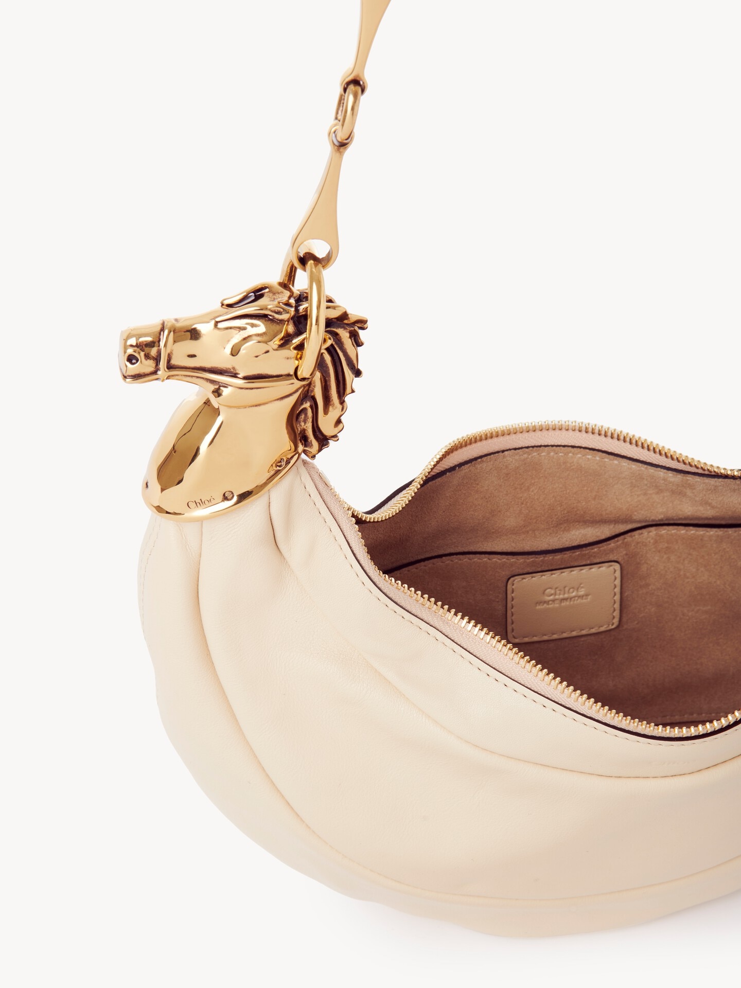 Chain Horse shoulder bag in grained leather - 6
