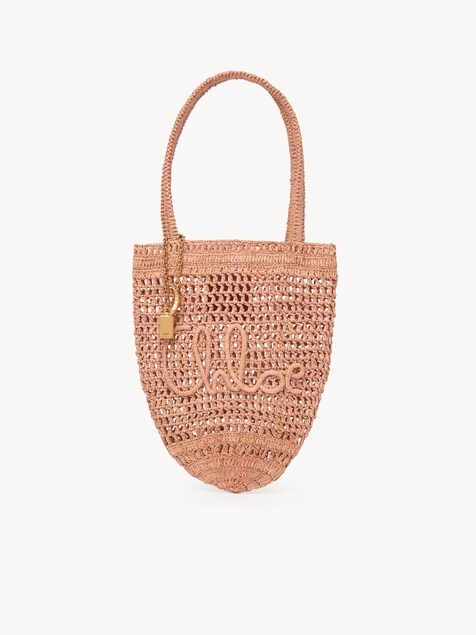 Bolso tote peque&ntilde;o Summer Banana de rafia