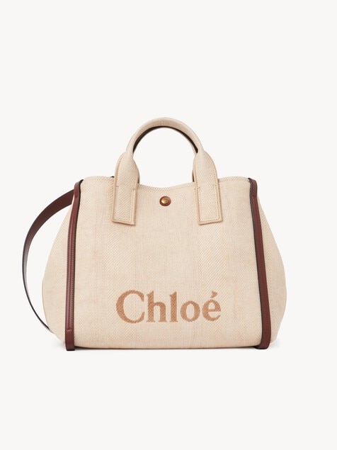 Chloé Carry tote bag in raffia-effect fibres