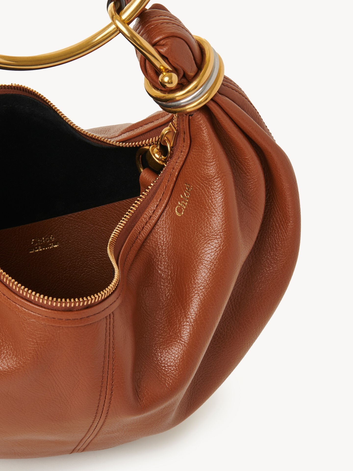 Small Bracelet Hobo bag in grained leather - 6