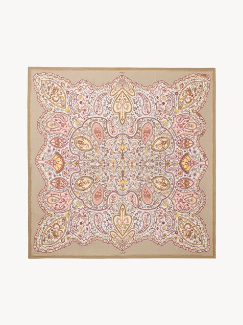 The Chlo&eacute; Paisley square scarf in silk twill