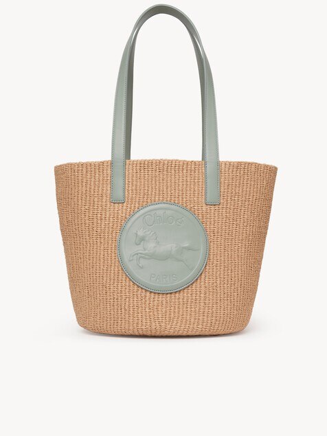 Large Horse Medal basket in natural fibres