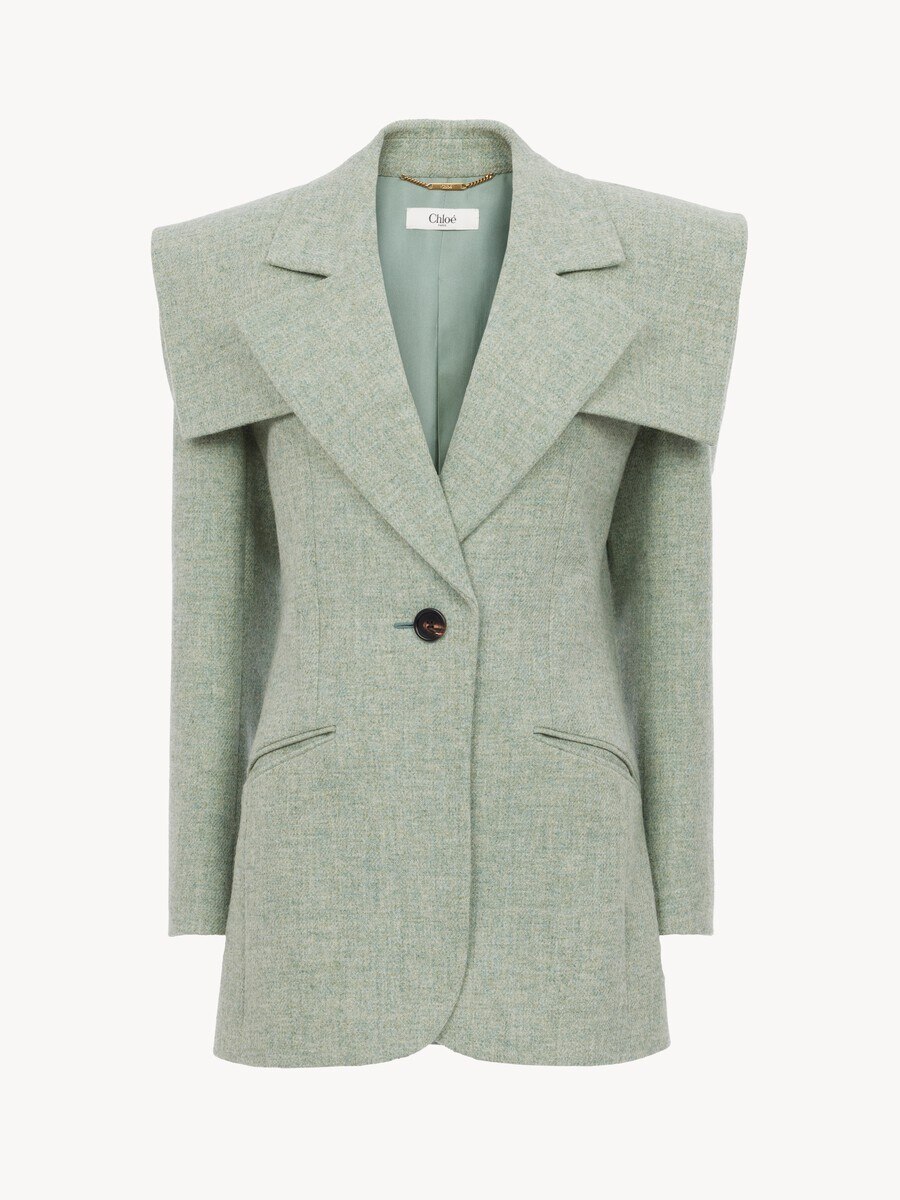 Single-breasted tailored jacket in chin&eacute; wool - 2