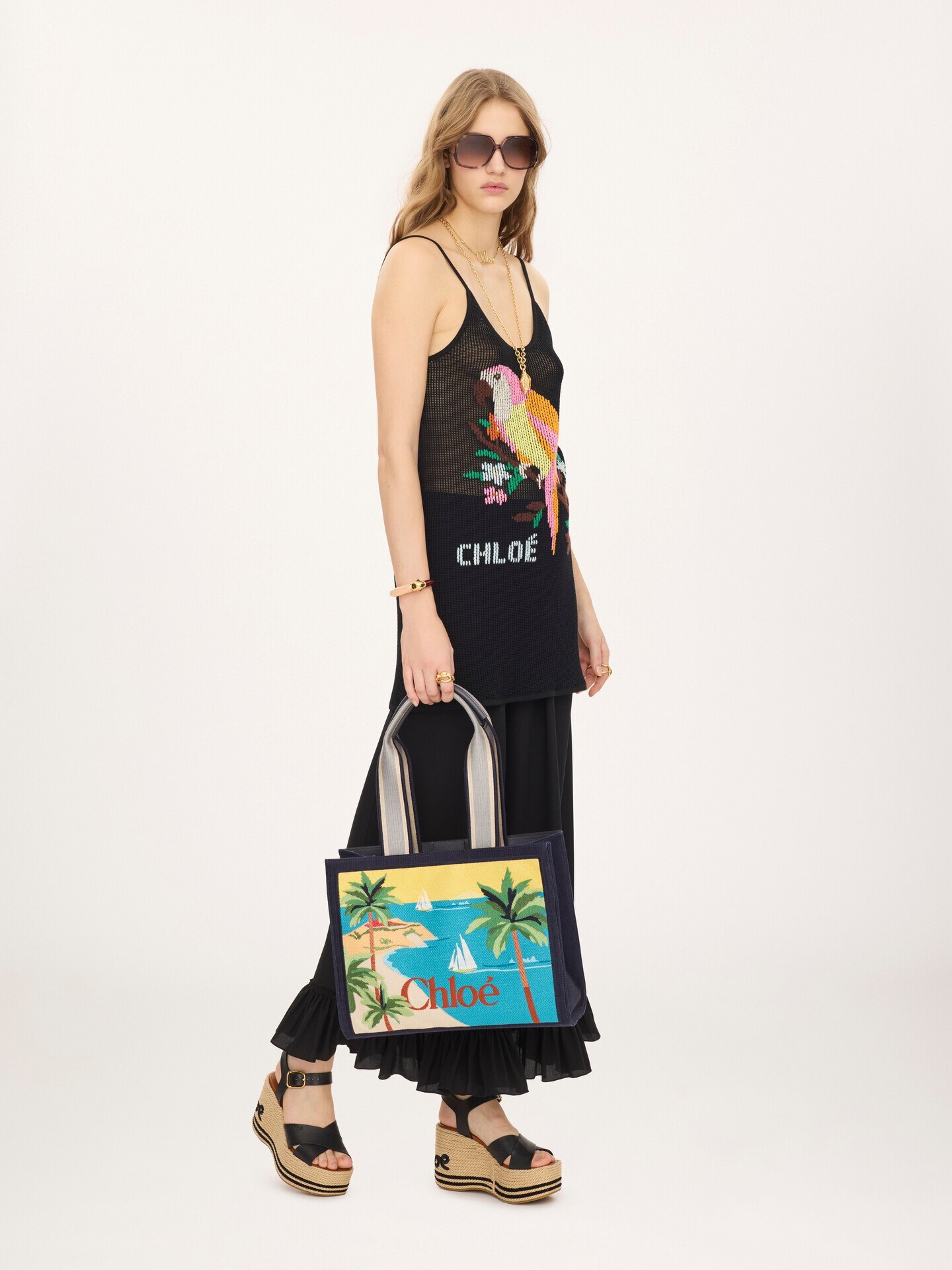 Bolso tote Chlo&eacute; Soleil de lona bordada - 8