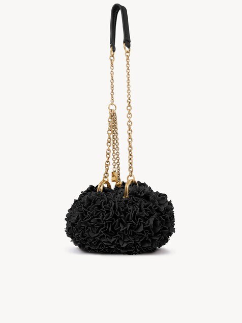 Bolso de hombro Chlo&eacute; Pliss&eacute; con cadena de cuero con flores