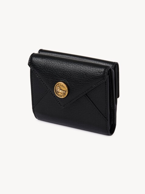 Monedero tarjetero Envelope peque&ntilde;o de cuero granulado