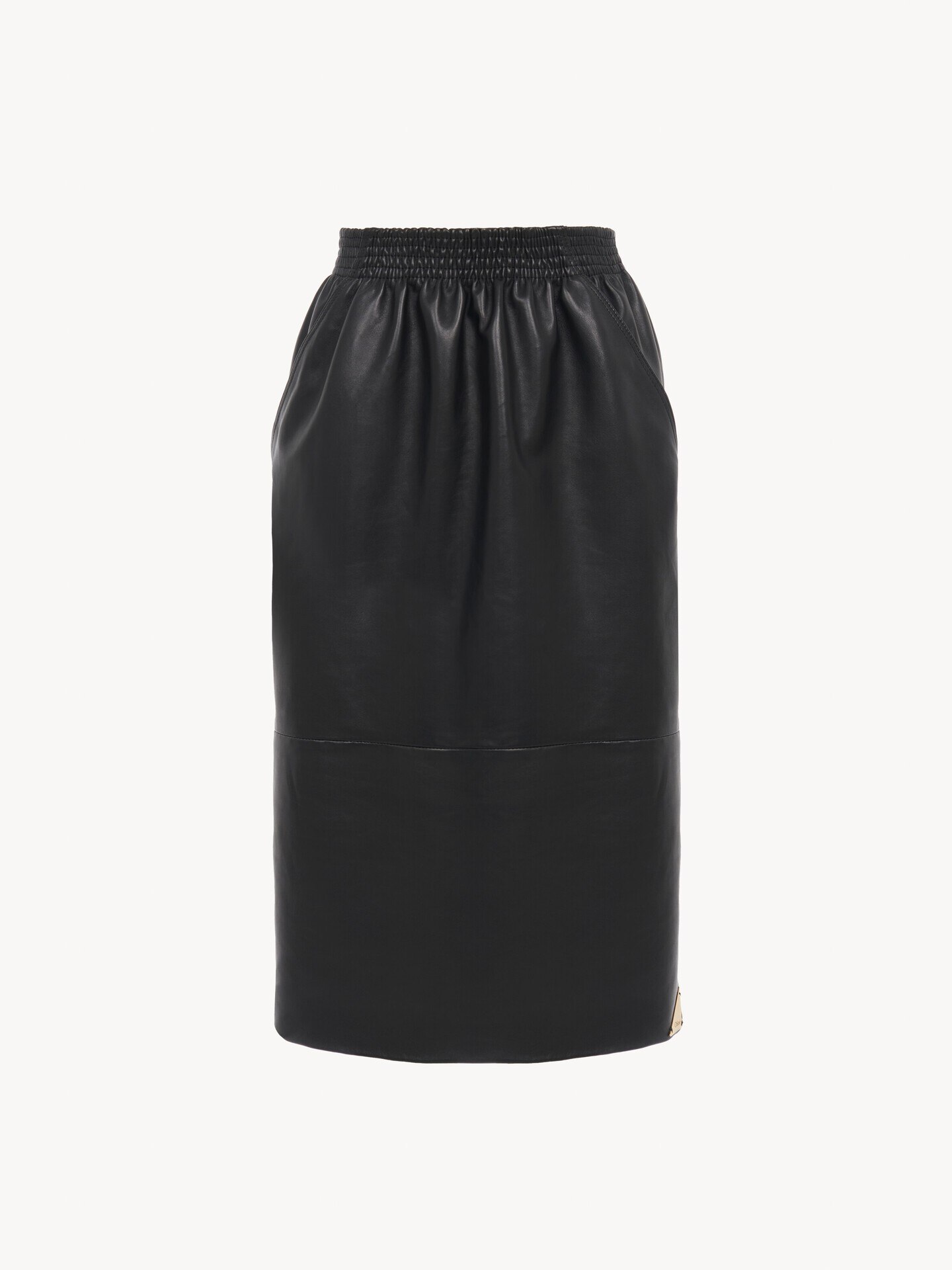 Knee-length pencil skirt in leather - 2