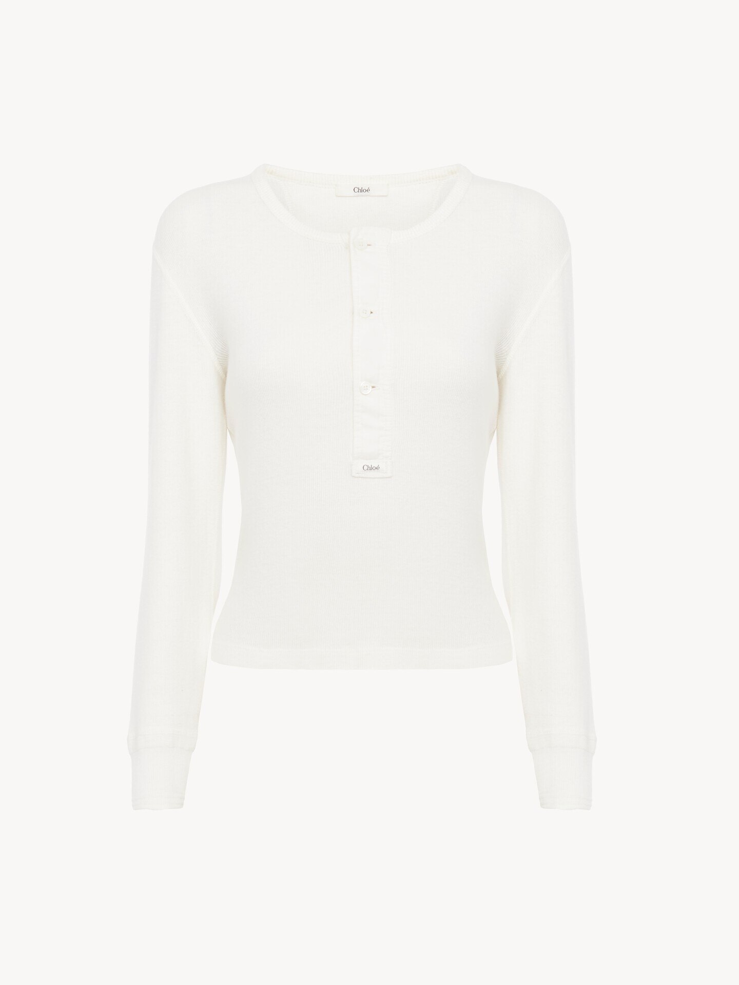 Camisa henley de jersey de algod&oacute;n - 1