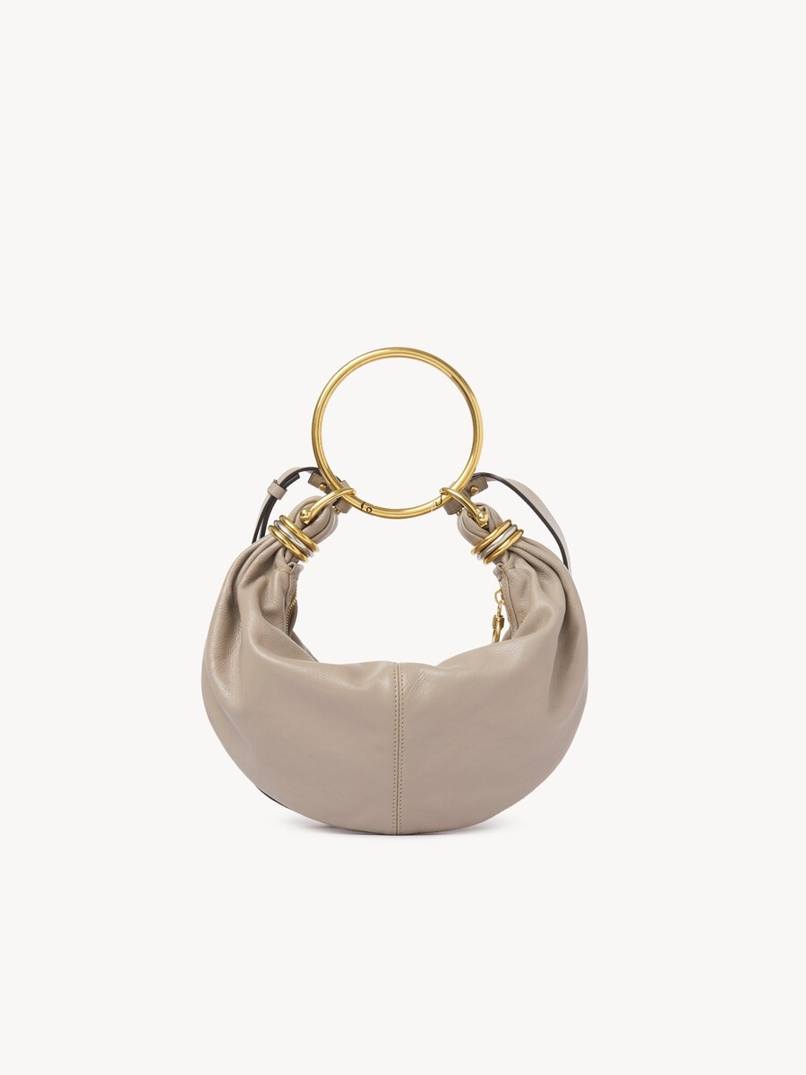 Small Bracelet hobo bag in grained leather - 2