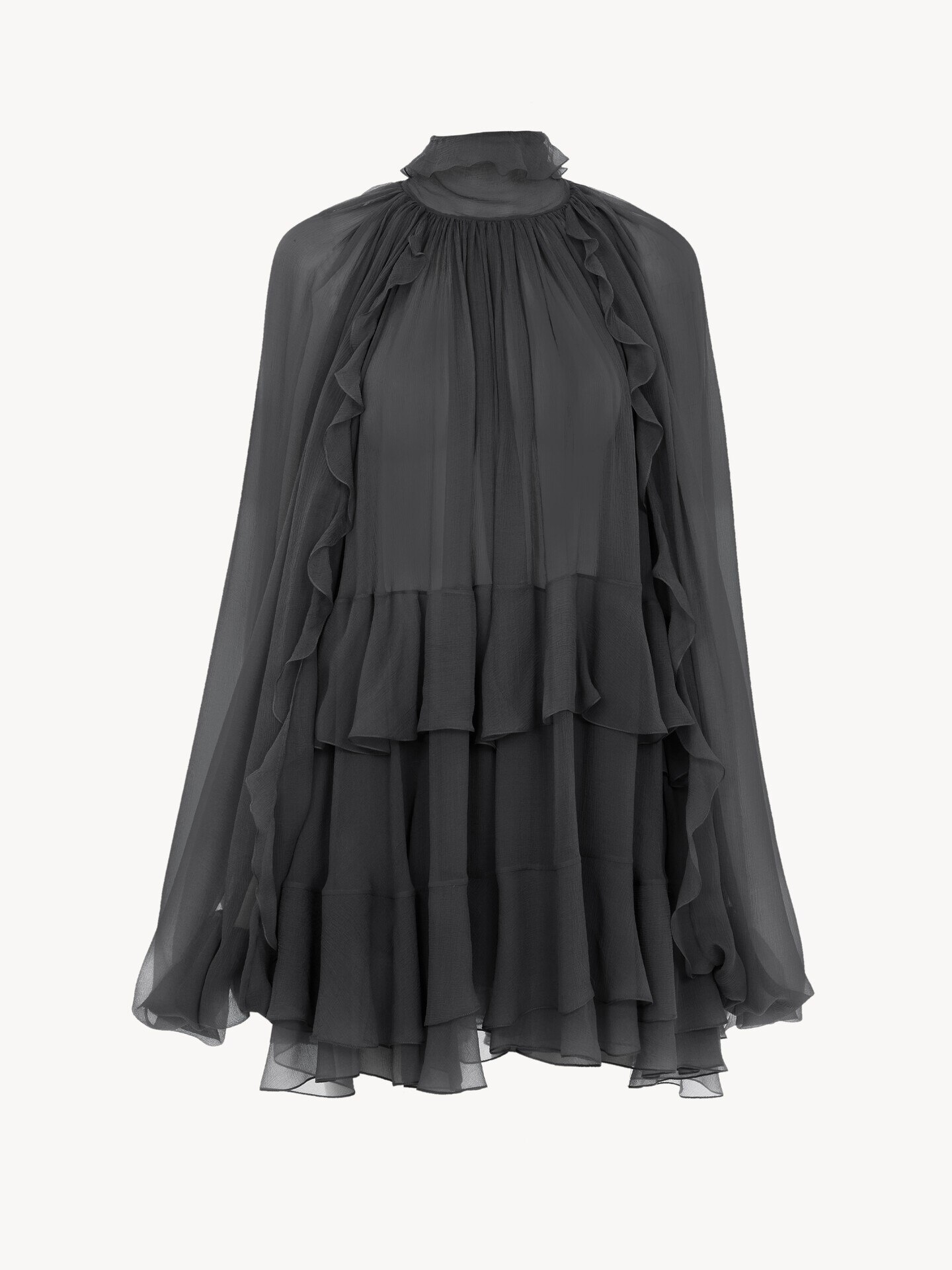 Minivestido capa de muselina de seda - 2