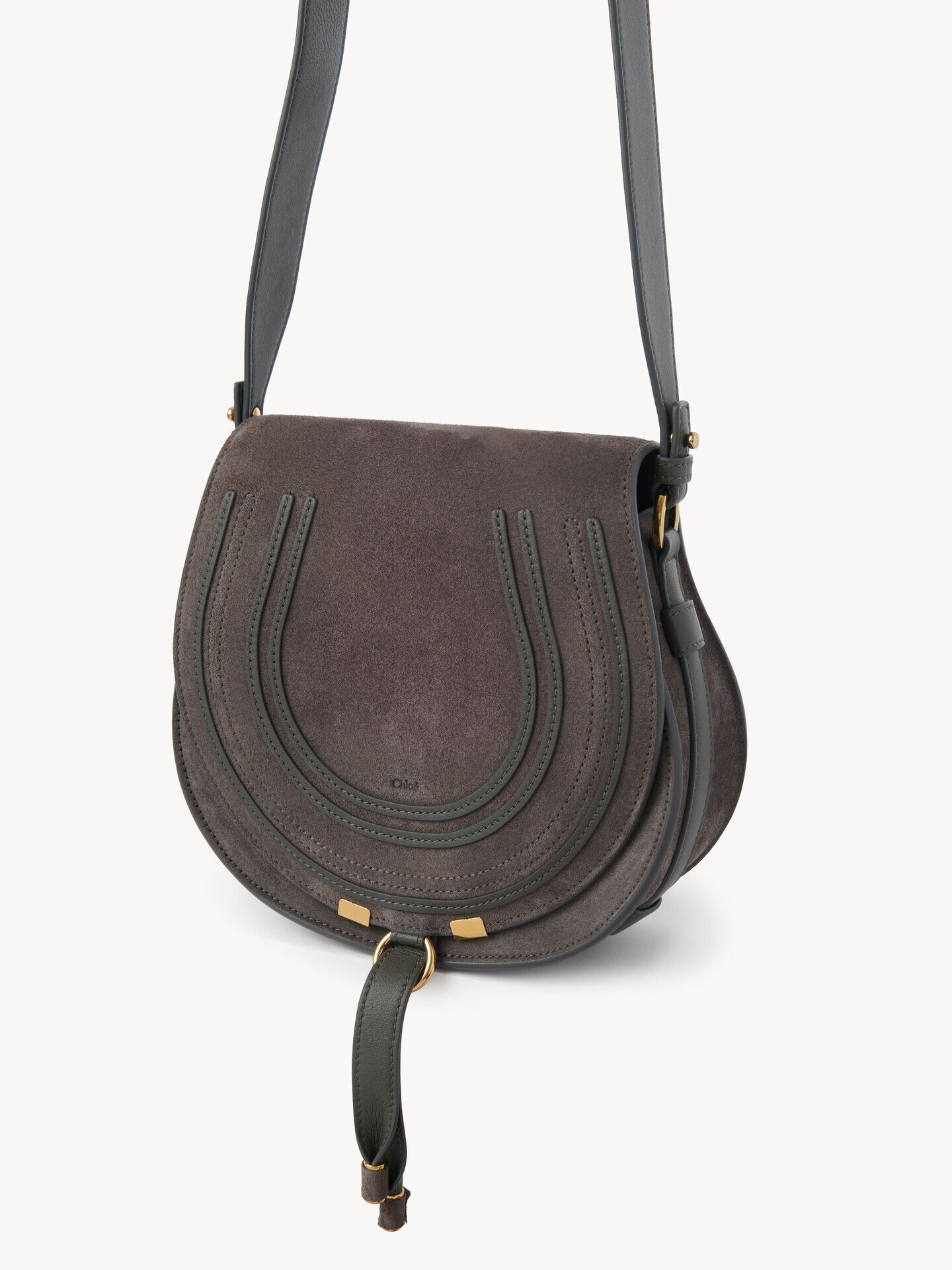 Marcie saddle bag in suede leather - 5