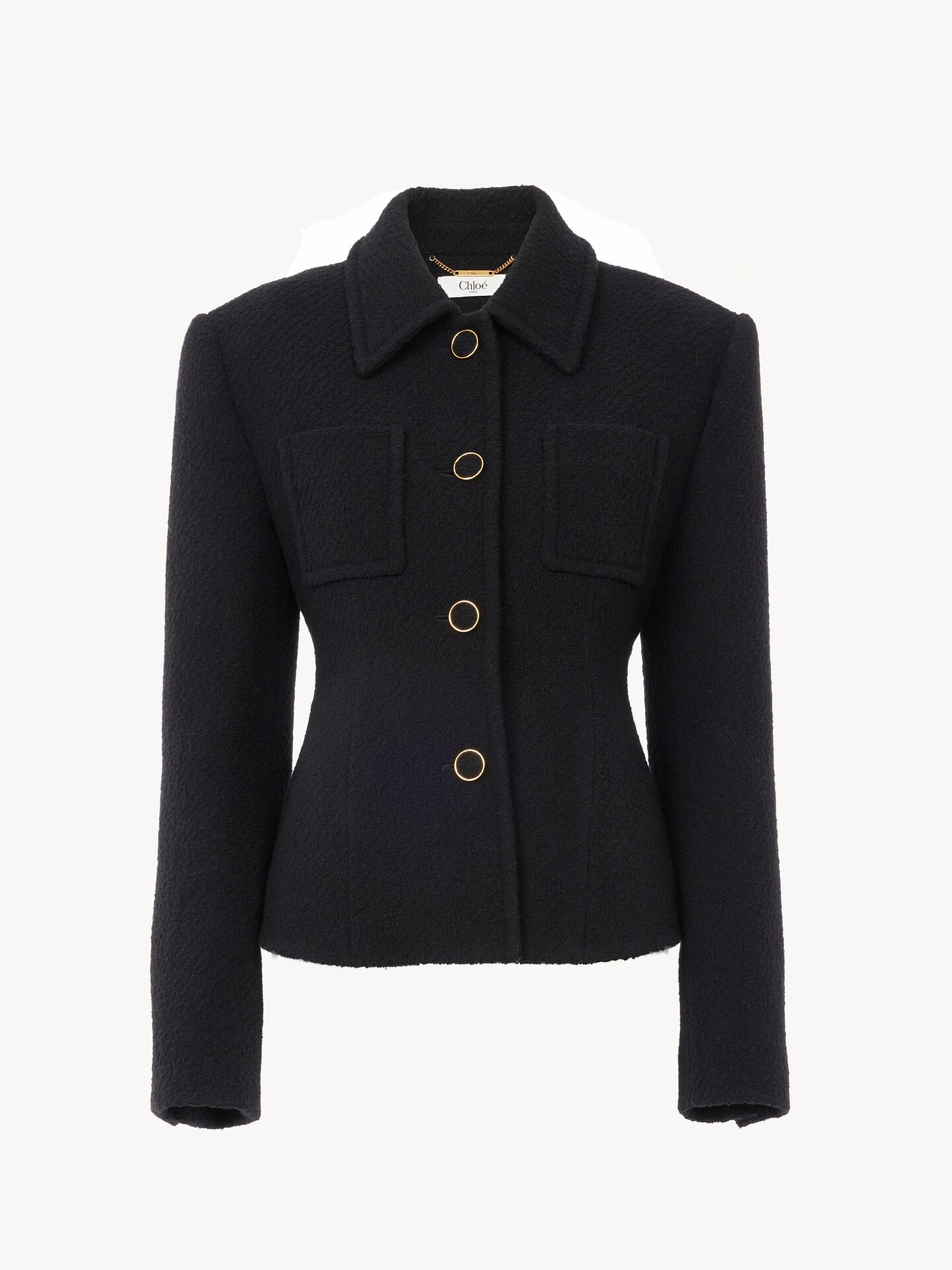 Fitted tailored jacket in wool bouclette - 2