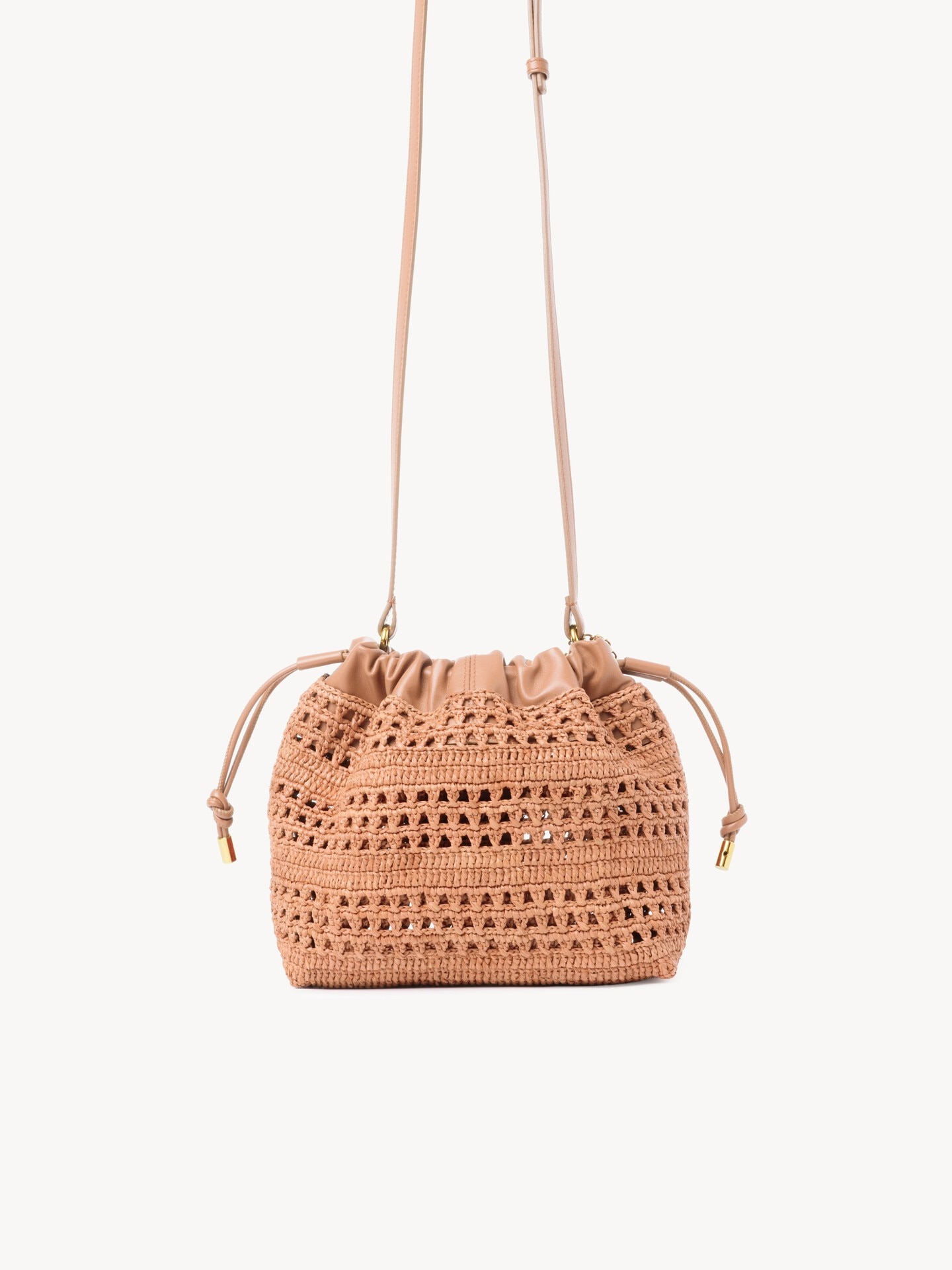 Mini bolso de hombro con cord&oacute;n Summer Banana de rafia - 5
