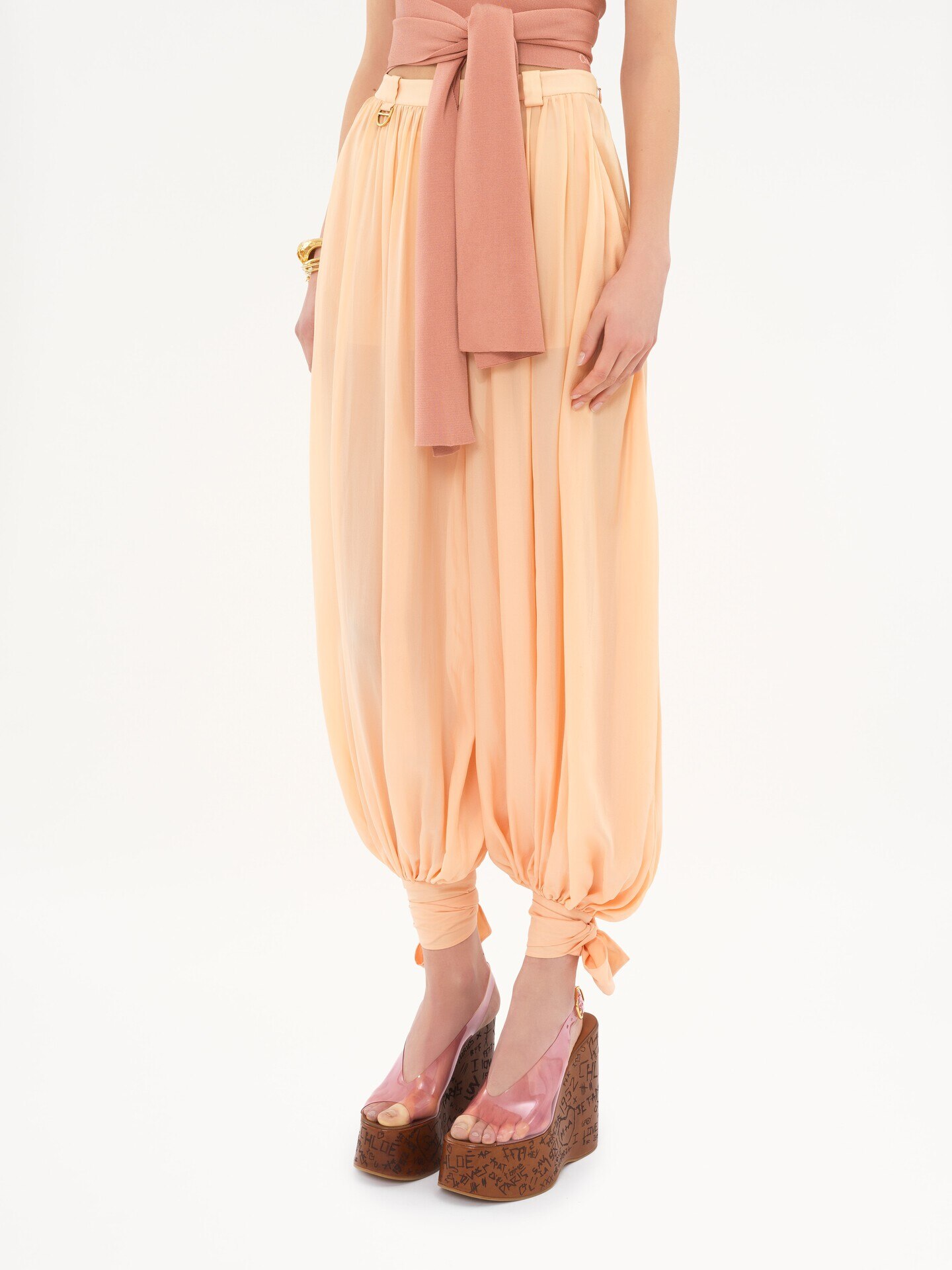 Fluid pleated pants in silk charmeuse - 6