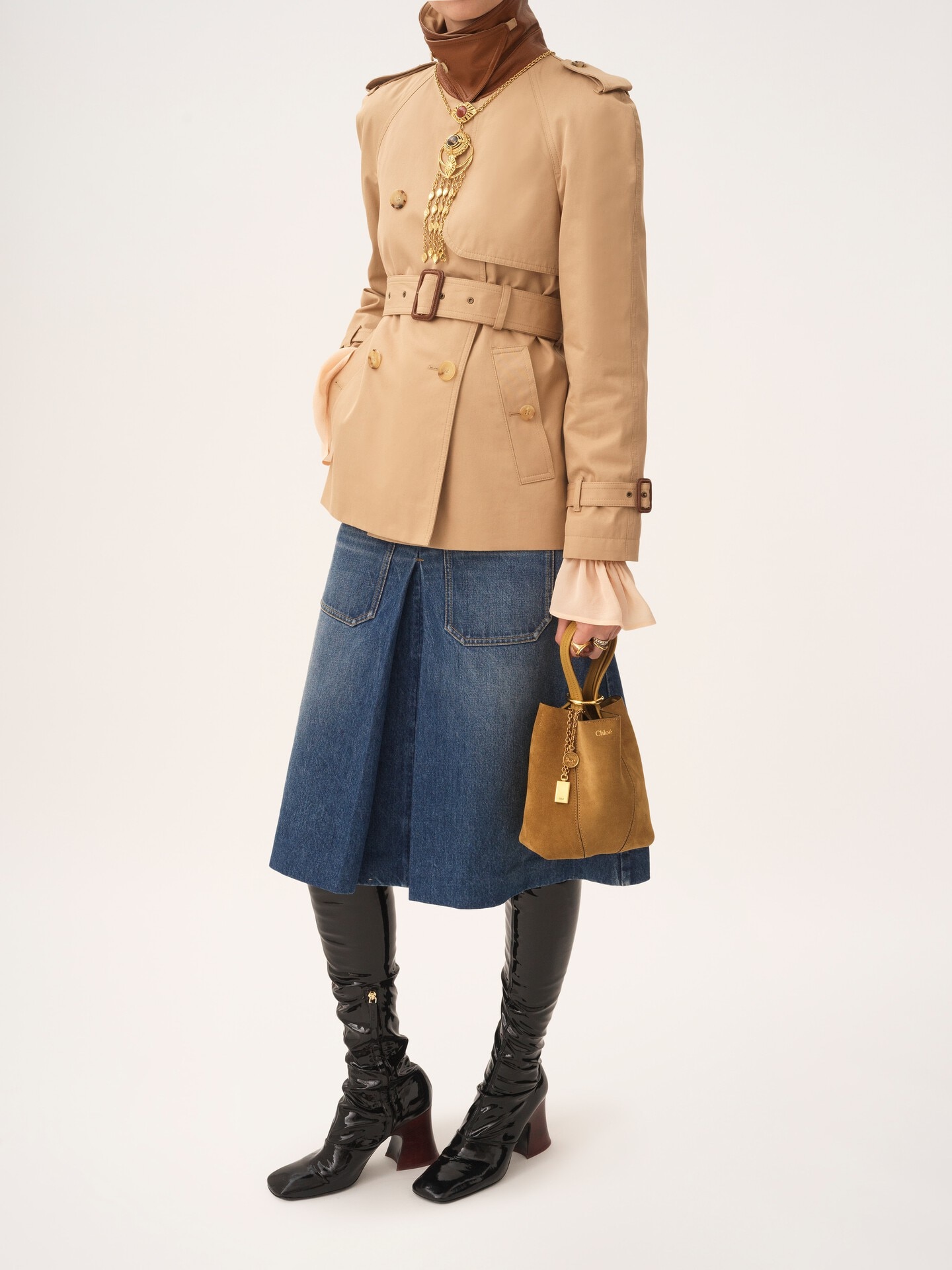 Bolso tote Chlo&eacute; Spin peque&ntilde;o de ante - 8