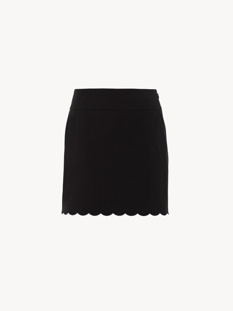 Scalloped mini skirt in soft cavalry cotton