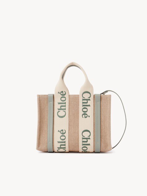 Small Woody tote bag in linen