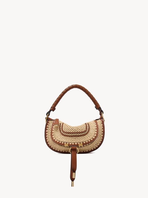 Mini Marcie crossbody bag in raffia
